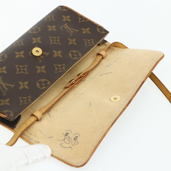 LOUIS VUITTON Monogram Pochette Twin GM Umhängetasche M51852 LV Auth bs34626