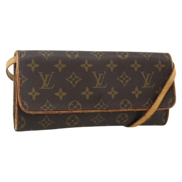 LOUIS VUITTON Monogram Pochette Twin GM Umhängetasche M51852 LV Auth bs34626