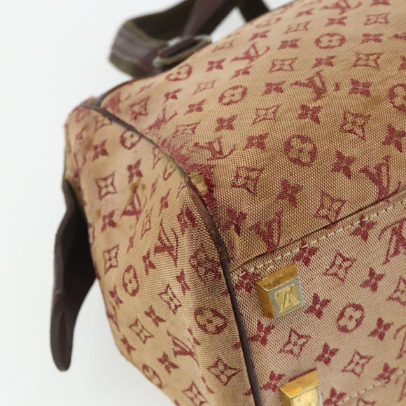 LOUIS VUITTON Monogram Mini Josephine PM Hand Bag Red M92216 LV Auth bs34631