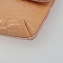 CHANEL Chain Shoulder Bag Patent Leather Pink Silver CC Auth bs34632A-10