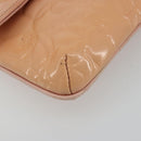 CHANEL Chain Shoulder Bag Patent Leather Pink Silver CC Auth bs34632A-11