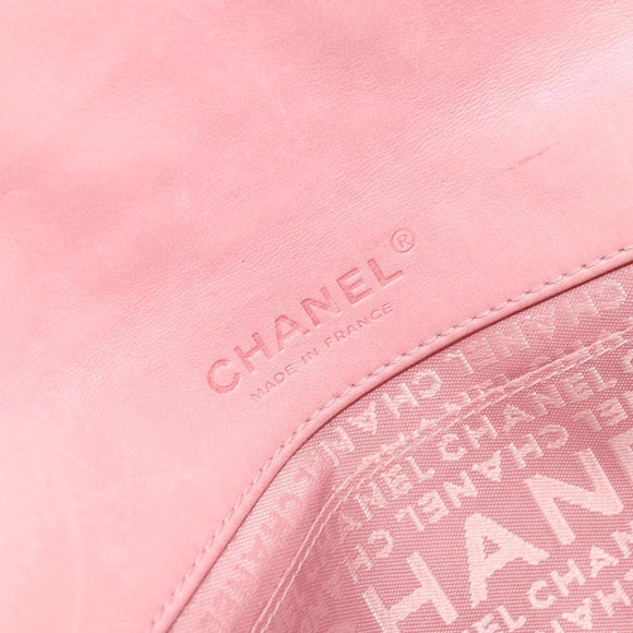 CHANEL Chain Shoulder Bag Patent Leather Pink Silver CC Auth bs34632A