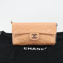 CHANEL Chain Shoulder Bag Patent Leather Pink Silver CC Auth bs34632A-25