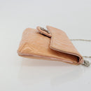CHANEL Chain Shoulder Bag Patent Leather Pink Silver CC Auth bs34632A-4