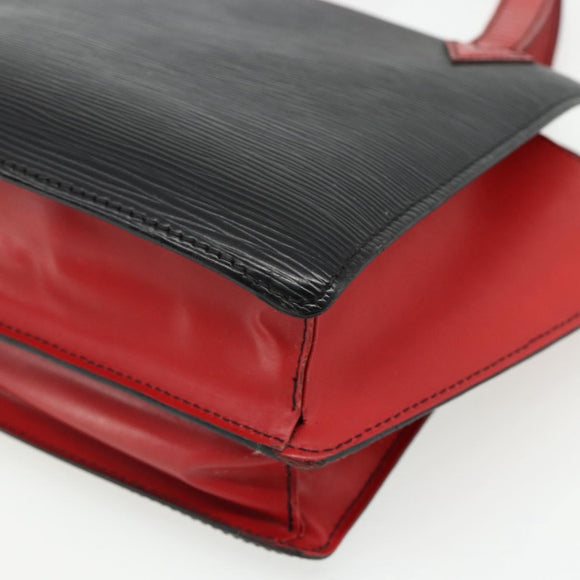LOUIS VUITTON Epi Bicolor Varenne Hand Bag Black Red M52387 LV Auth bs34633