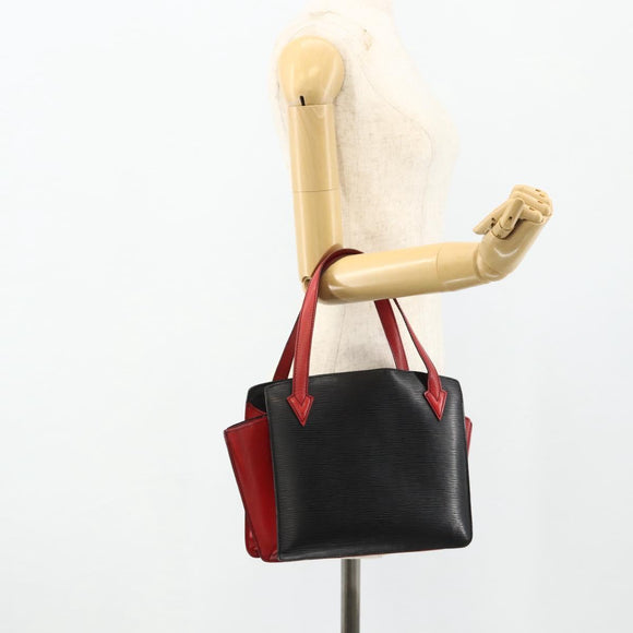 LOUIS VUITTON Epi Bicolor Varenne Hand Bag Black Red M52387 LV Auth bs34633