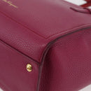 Salvatore Ferragamo Gancini Hand Bag Leather 2way Purple Gold Auth bs34636-16