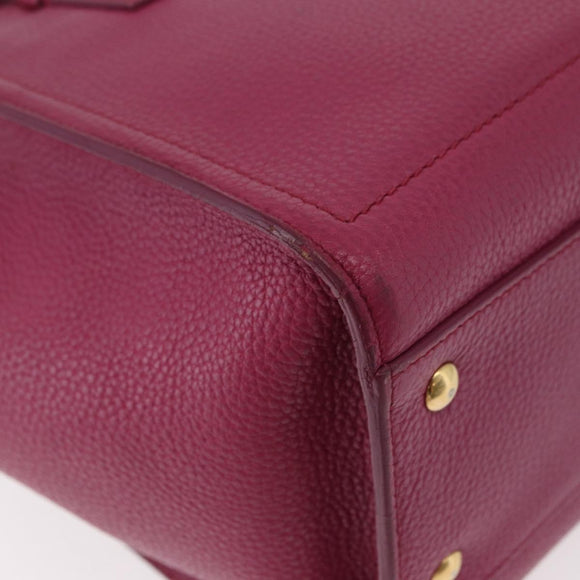 Salvatore Ferragamo Gancini Hand Bag Leather 2way Purple Gold Auth bs34636