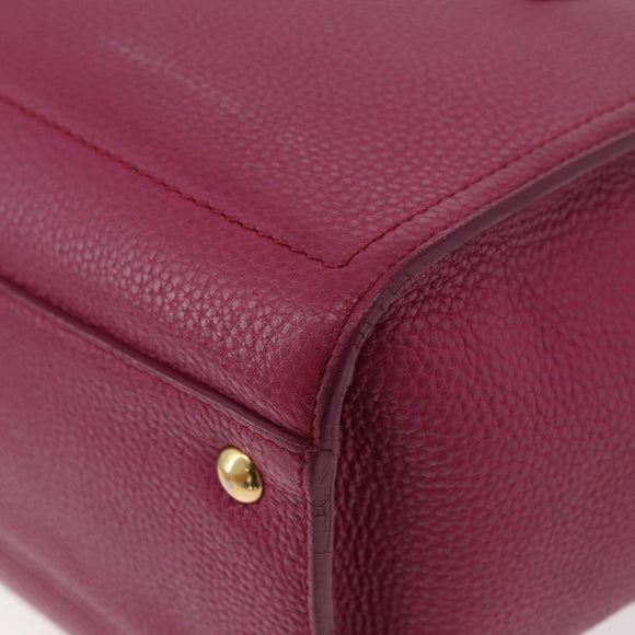 Salvatore Ferragamo Gancini Hand Bag Leather 2way Purple Gold Auth bs34636