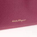 Salvatore Ferragamo Gancini Hand Bag Leather 2way Purple Gold Auth bs34636-19