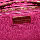Salvatore Ferragamo Gancini Hand Bag Leather 2way Purple Gold Auth bs34636-21