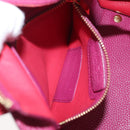 Salvatore Ferragamo Gancini Hand Bag Leather 2way Purple Gold Auth bs34636-25