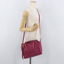 Salvatore Ferragamo Gancini Hand Bag Leather 2way Purple Gold Auth bs34636-26