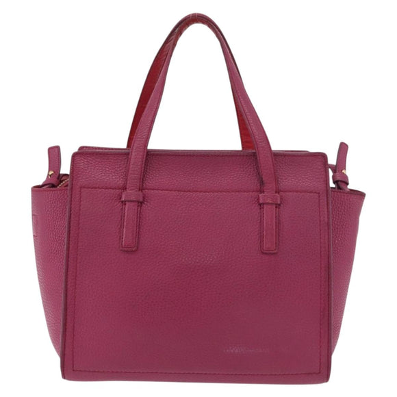 Salvatore Ferragamo Gancini Hand Bag Leather 2way Purple Gold Auth bs34636