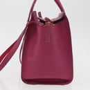 Salvatore Ferragamo Gancini Hand Bag Leather 2way Purple Gold Auth bs34636-3