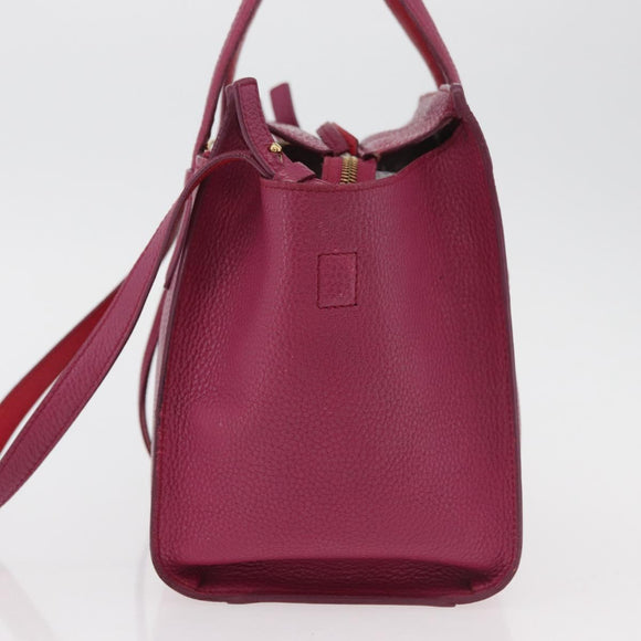 Salvatore Ferragamo Gancini Hand Bag Leather 2way Purple Gold Auth bs34636