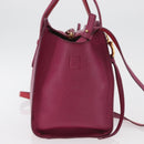 Salvatore Ferragamo Gancini Hand Bag Leather 2way Purple Gold Auth bs34636-4