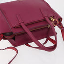 Salvatore Ferragamo Gancini Hand Bag Leather 2way Purple Gold Auth bs34636-6
