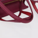 Salvatore Ferragamo Gancini Hand Bag Leather 2way Purple Gold Auth bs34636-7