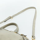 PRADA Handtas Leer 2way Grijs Goud Auth bs34637-15