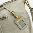 PRADA Handtas Leer 2way Grijs Goud Auth bs34637-19