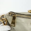 PRADA Handtas Leer 2way Grijs Goud Auth bs34637-10