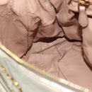 PRADA Handtas Leer 2way Grijs Goud Auth bs34637-24