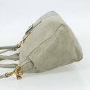 PRADA Handtas Leer 2way Grijs Goud Auth bs34637-3