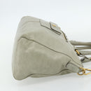 PRADA Handtas Leer 2way Grijs Goud Auth bs34637-4