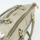 PRADA Handtas Leer 2way Grijs Goud Auth bs34637-6
