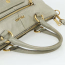 PRADA Handtas Leer 2way Grijs Goud Auth bs34637-7