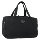 PRADA Hand Bag Nylon Black Silver Auth bs34638-1