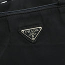 PRADA Hand Bag Nylon Black Silver Auth bs34638-14