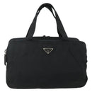 PRADA Hand Bag Nylon Black Silver Auth bs34638-2
