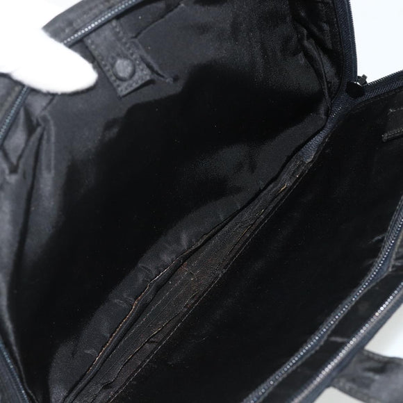 PRADA Hand Bag Nylon Black Silver Auth bs34638