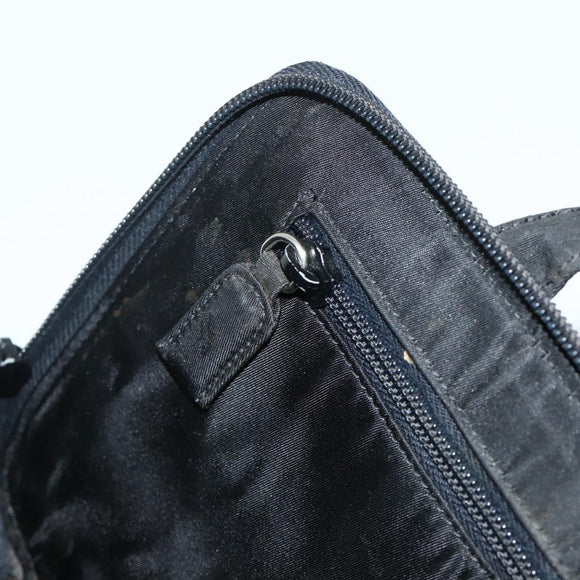 PRADA Hand Bag Nylon Black Silver Auth bs34638