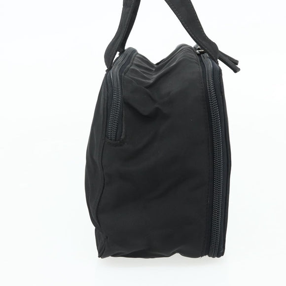 PRADA Hand Bag Nylon Black Silver Auth bs34638