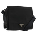 PRADA Shoulder Bag Nylon Black Silver Auth bs34639-1