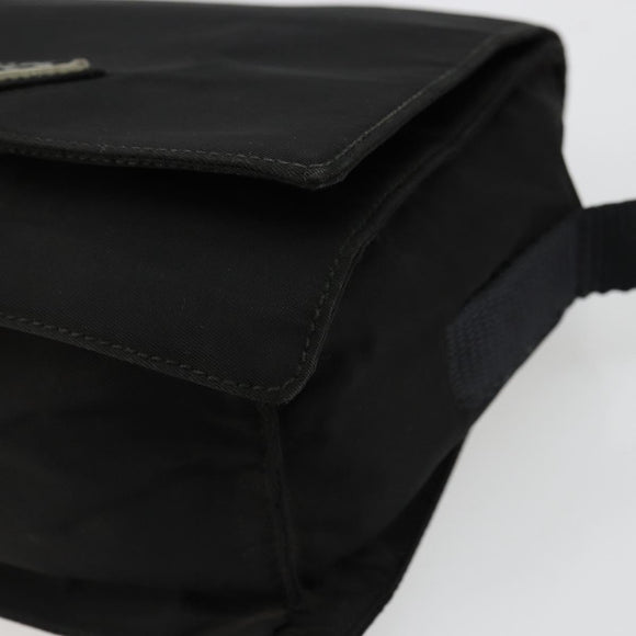 PRADA Shoulder Bag Nylon Black Silver Auth bs34639