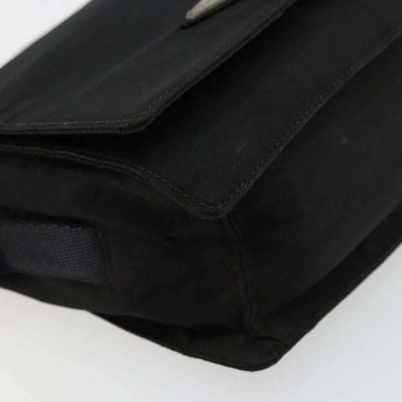 PRADA Shoulder Bag Nylon Black Silver Auth bs34639