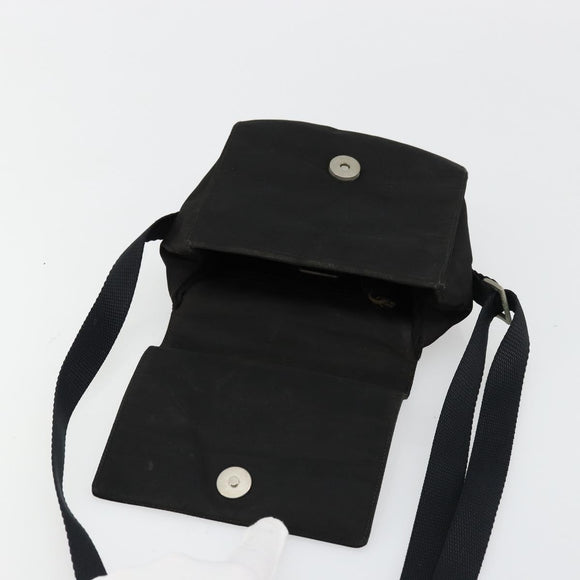 PRADA Shoulder Bag Nylon Black Silver Auth bs34639