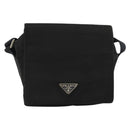 PRADA Shoulder Bag Nylon Black Silver Auth bs34639-2