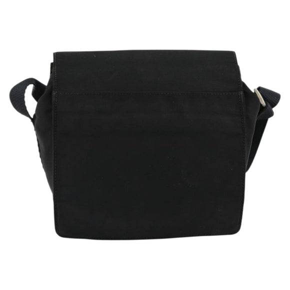 PRADA Shoulder Bag Nylon Black Silver Auth bs34639