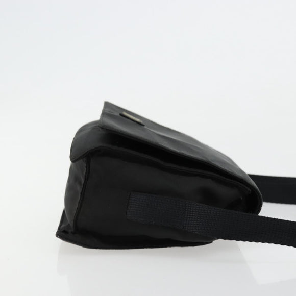 PRADA Shoulder Bag Nylon Black Silver Auth bs34639