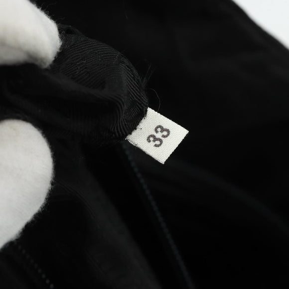 PRADA Tote Bag Nylon Black Silver Auth bs34641
