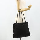 PRADA Tote Bag Nylon Black Silver Auth bs34641-25