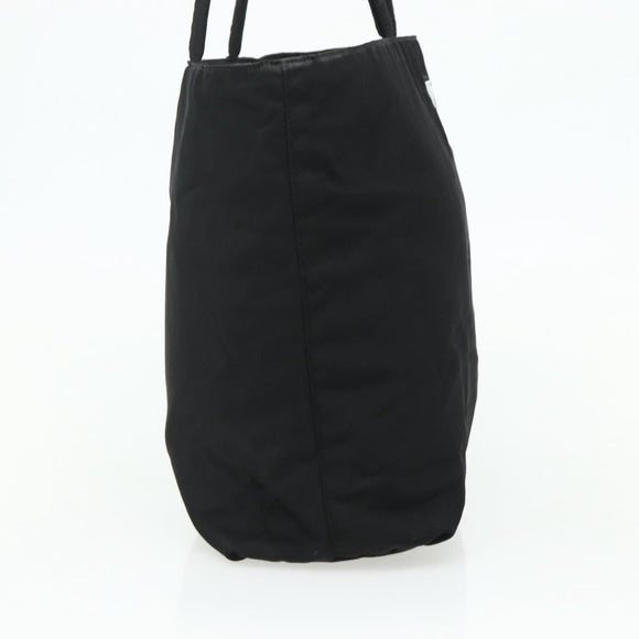 PRADA Tote Bag Nylon Black Silver Auth bs34641