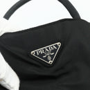 PRADA Hand Bag Nylon Black Silver Auth bs34642-17