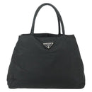 PRADA Hand Bag Nylon Black Silver Auth bs34642-13