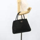 PRADA Hand Bag Nylon Black Silver Auth bs34642-25
